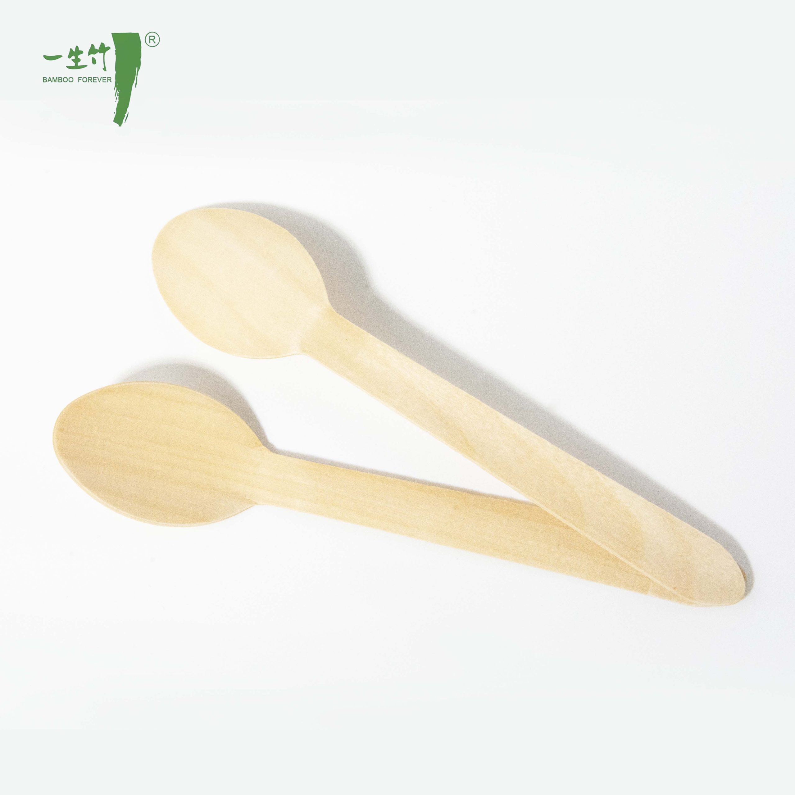 سعر المصنع ملعقة خشبية يمكن التخلص منها مغلفة بالبلاستيك